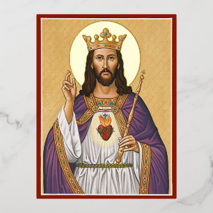 Christ the King Foil Holiday Postcard