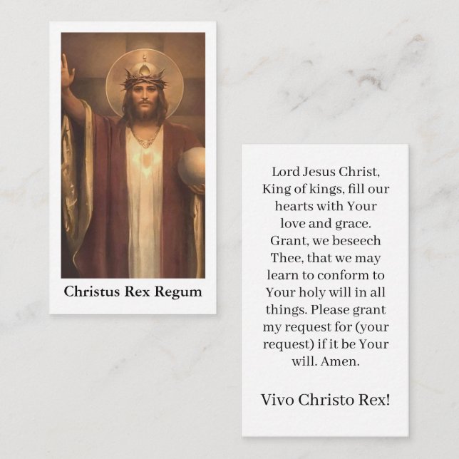Christ the King Prayer Card (Front/Back)