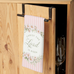Christ the Lord is Risen   Spring Flowers Tea Towel