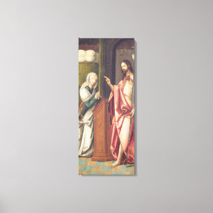 Christ the Redeemer blessing a woman (panel) Canvas Print