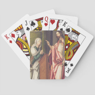 Christ the Redeemer blessing a woman (panel) Playing Cards