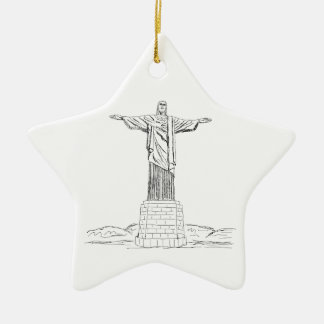 christ the redeemer ceramic tree decoration