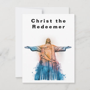 Christ the Redeemer Rio de Janeiro Watercolor Postcard
