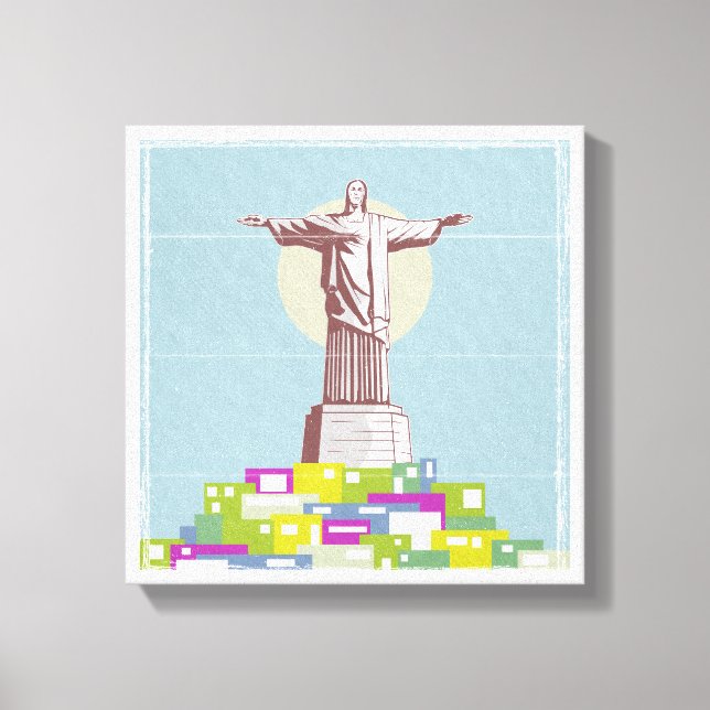 Christ the Redeemer Travel poster Favela  Canvas Print (Front)