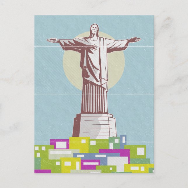 Christ the Redeemer Travel poster Favela  Postcard (Front)