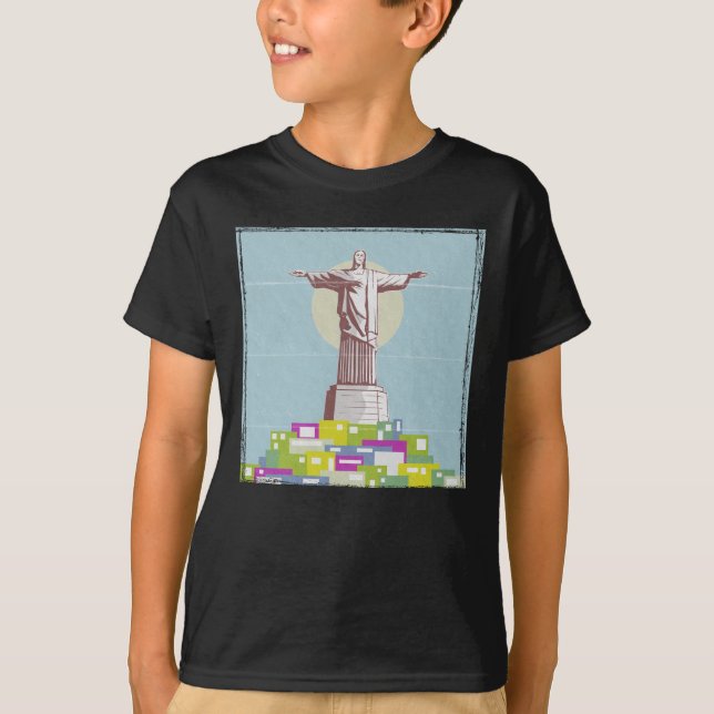 Christ the Redeemer Travel poster Favela  T-Shirt (Front)