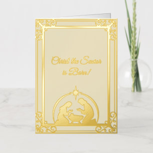 Christ the Saviour is Born Gold Foil Holiday Card