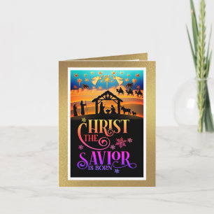 "Christ The Saviour Is Born" Nativity Christmas Holiday Card
