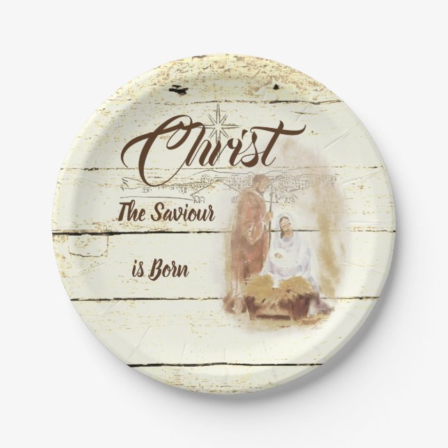 Christ the Saviour is born  Paper Plate (Front)