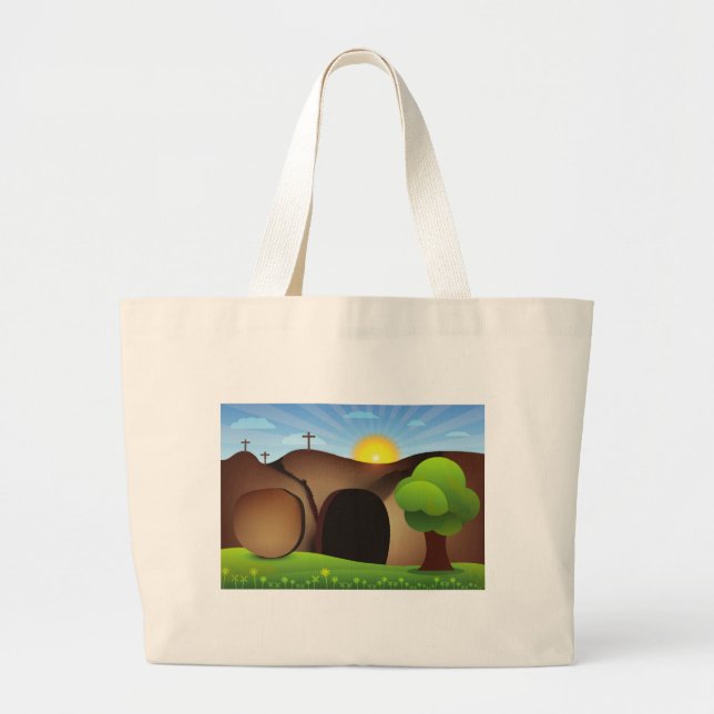 christ tomb large tote bag (Front)