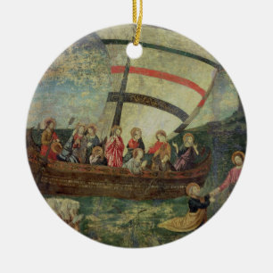 Christ walking on the water, after the 'Navicella' Ceramic Tree Decoration