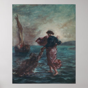 Christ walking on water poster