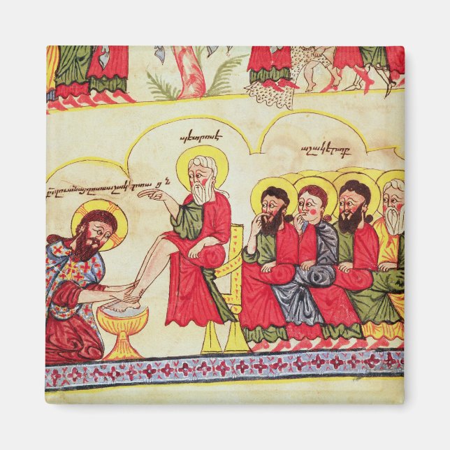 Christ washing the disciples feet magnet (Front)
