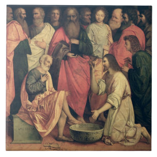 Christ Washing the Disciples' Feet Tile