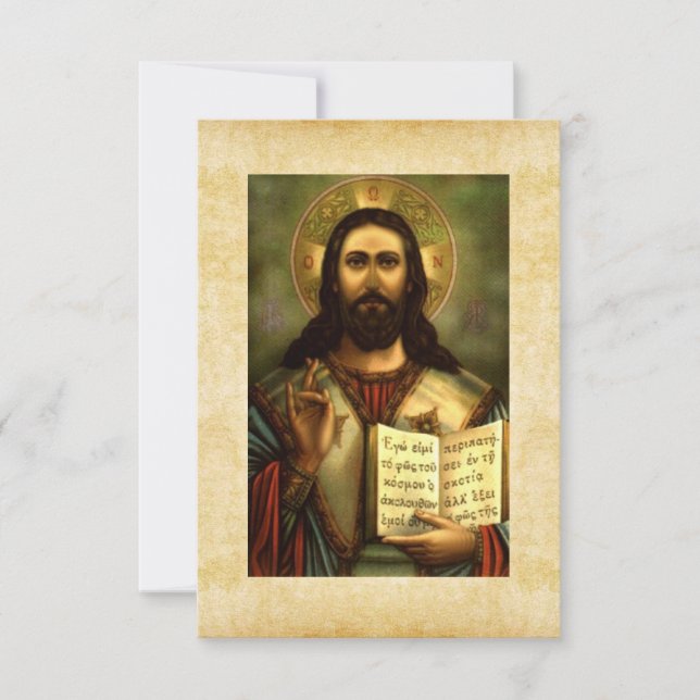 Christ with Bible Save The Date (Front)