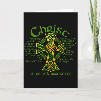 Christ With Me Celtic Cross St. Patrick Breastplat Card