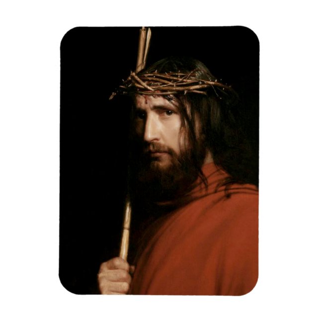 Christ with Thorns by Carl Bloch. Fine Art Magnet (Vertical)
