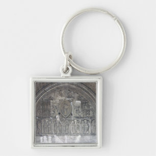 Christ with two angels and scenes from the life of key ring