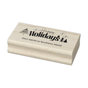 Christamas tree holiday business or family rubber stamp