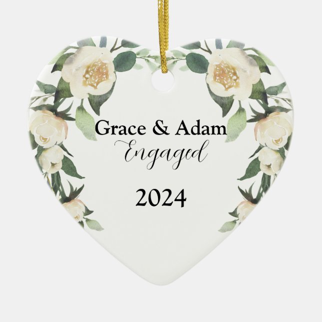 Christams decoration personalised engaged couple  (Front)