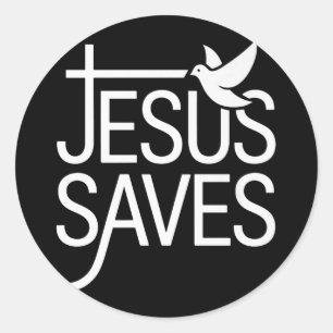 Christan Jesus Saves Premium Classic Round Sticker