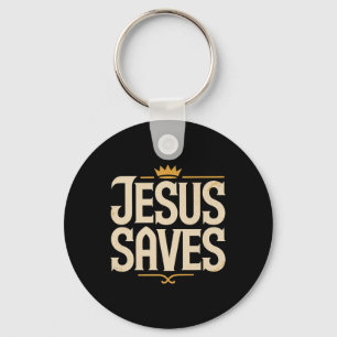 Christan Jesus Saves Premium  Key Ring