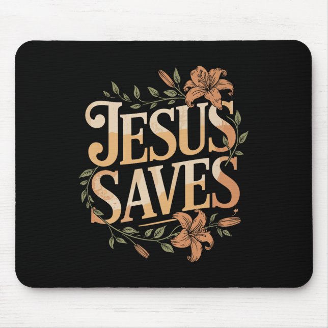Christan Jesus Saves Premium  Mouse Pad (Front)