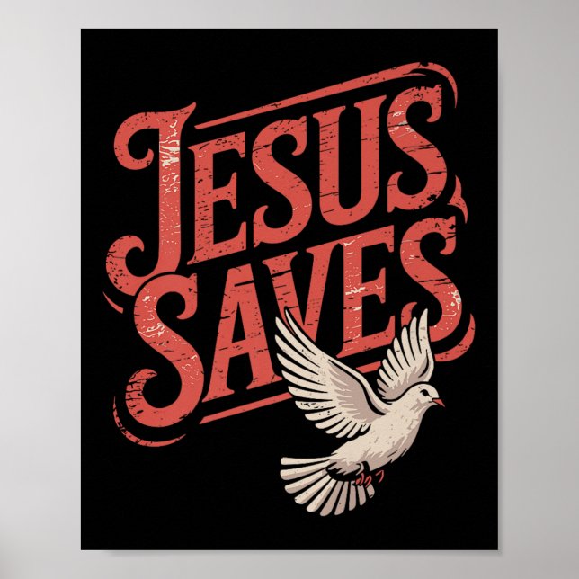 Christan Jesus Saves Premium  Poster (Front)