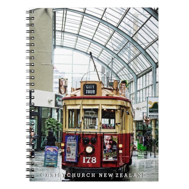Christchurch City Tour Tram no.178 New Zealand Spiral Notebook (Front)