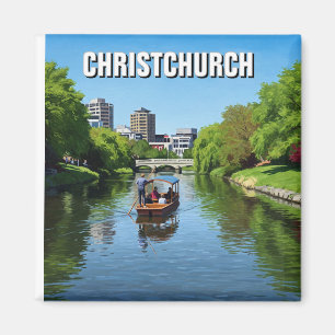 Christchurch New Zealand Avon River Punting Magnet