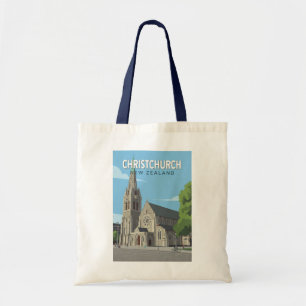 Christchurch New Zealand Illustration Travel Art Tote Bag