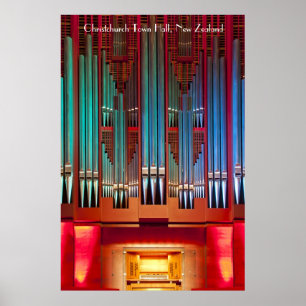 Christchurch Town Hall organ poster - vertical