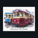 Christchurch Tram Postcard<br><div class="desc">Christchurch trams. I shot the photo near Canterbury Museum and transformed by using Artmaton.</div>
