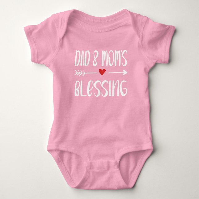 Christelijke baby Romper - Dad & Moms Blessing. Bodysuit (Front)