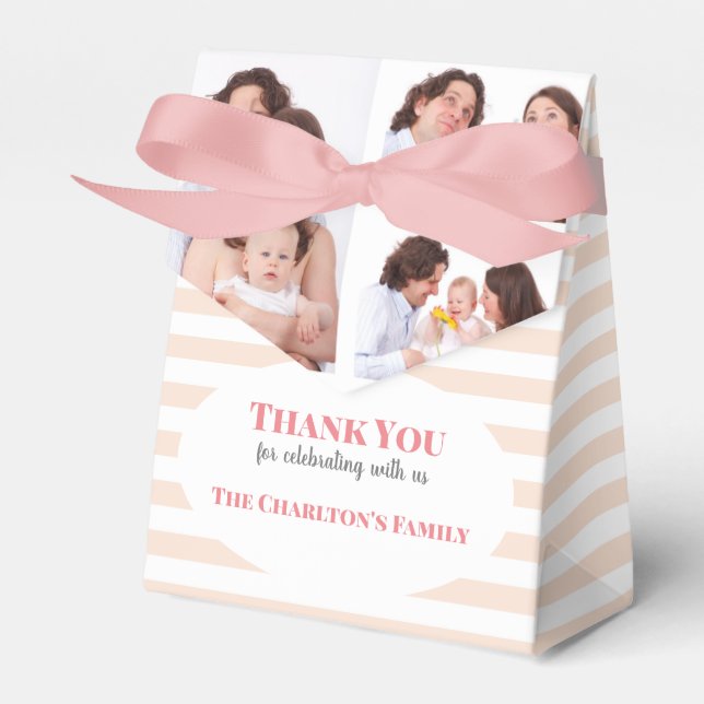 Christening 3 Sections Custom Photo Rainbow Favour Box (Front Side)