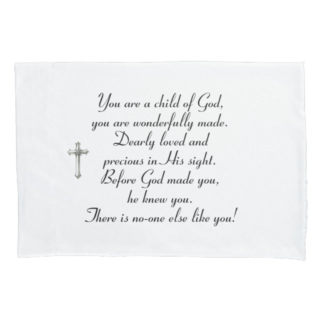 Christening, baptism, communion gift, godchild,  pillowcase (Front)