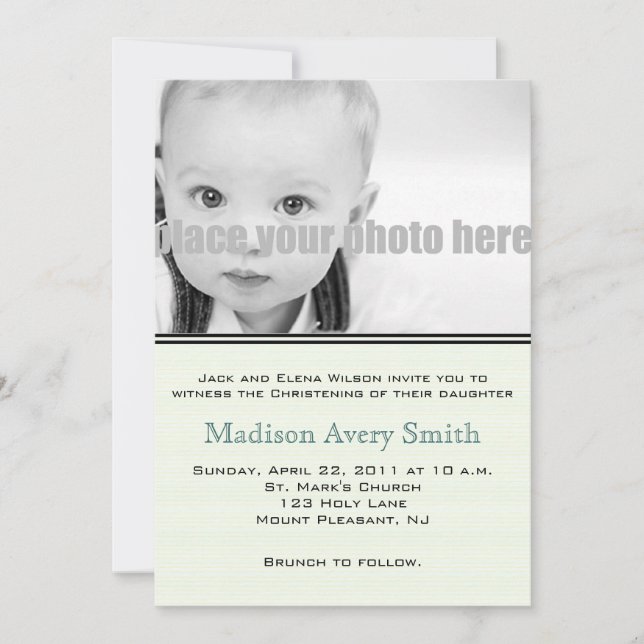 Christening/Baptism/Dedication Photo Invitation (Front)