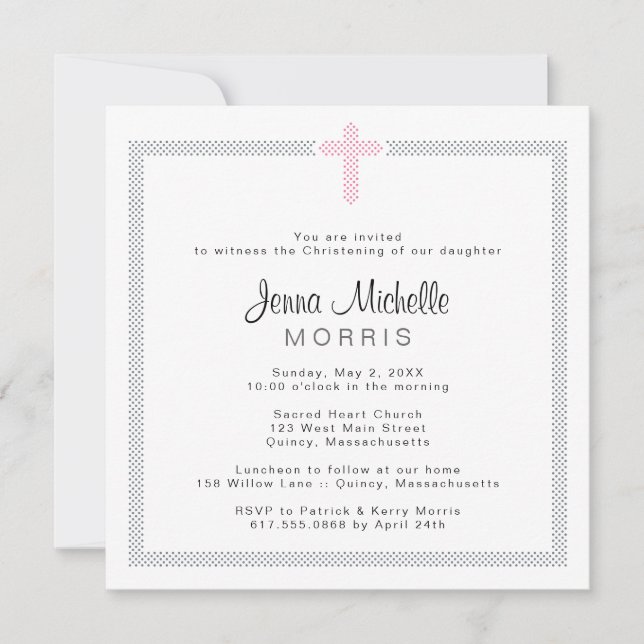 Christening / Baptism Invitation - Personalise (Front)