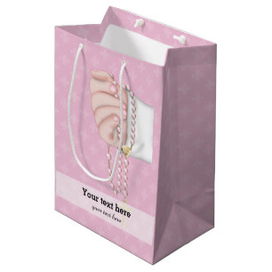 Christening * choose background colour medium gift bag