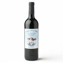 Christening Gift for Godparents Wine Label