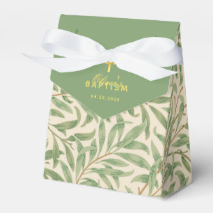 Christening Greenery William Morris Green Leaves Favour Box