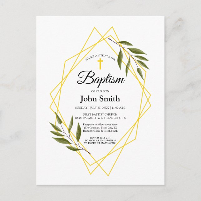 Christening Invitation Postcard (Front)