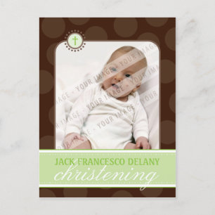 CHRISTENING INVITE :: polka dot - lime green
