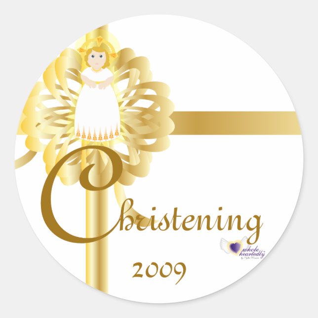 Christening! Sticker-Customise Classic Round Sticker (Front)
