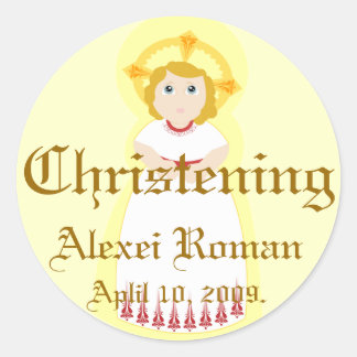 Christening Sticker-Customise Classic Round Sticker