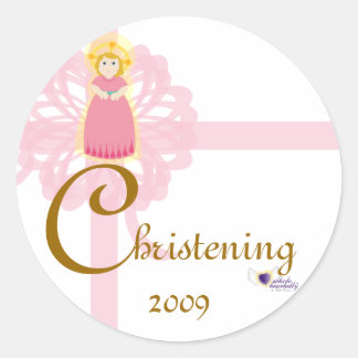 Christening! Sticker-Customise Classic Round Sticker