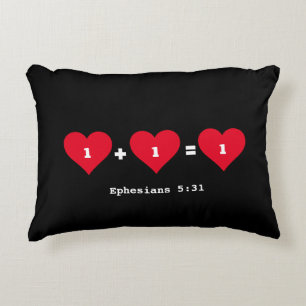 Christian 1 PLUS 1 EQUALS 1 Couples Decorative Cushion