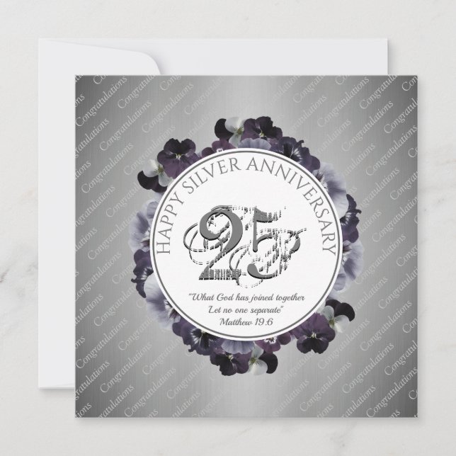 Christian | 25th SILVER Wedding Anniversary Card (Front)