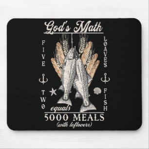 Christian 2 Fishes 5 Breads 5000 Against  Mouse Pad