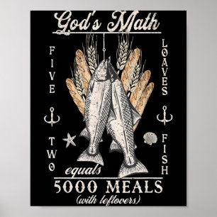 Christian 2 Fishes 5 Breads 5000 Against Poster